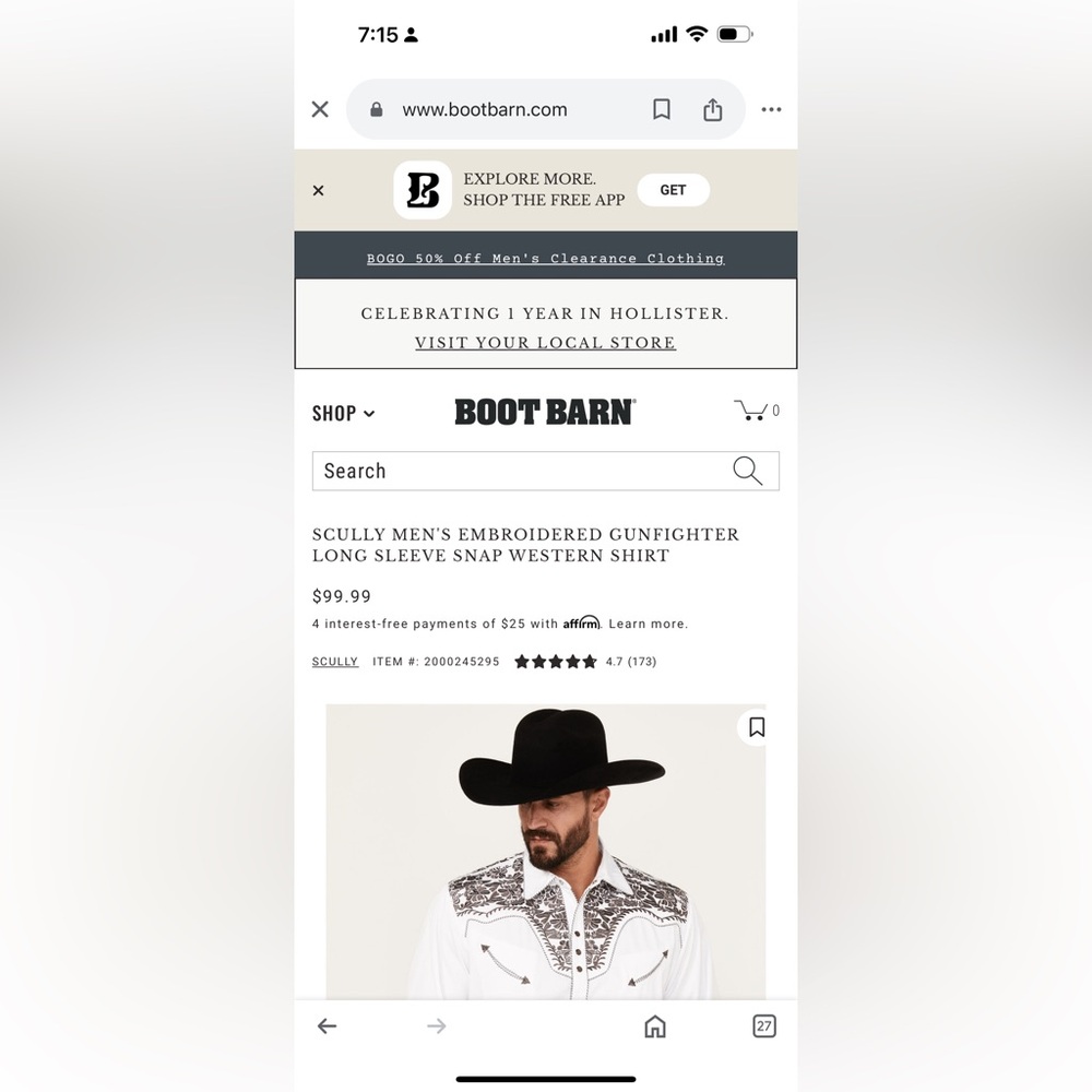 Men’s shirt xl Scully white embodied shirt.